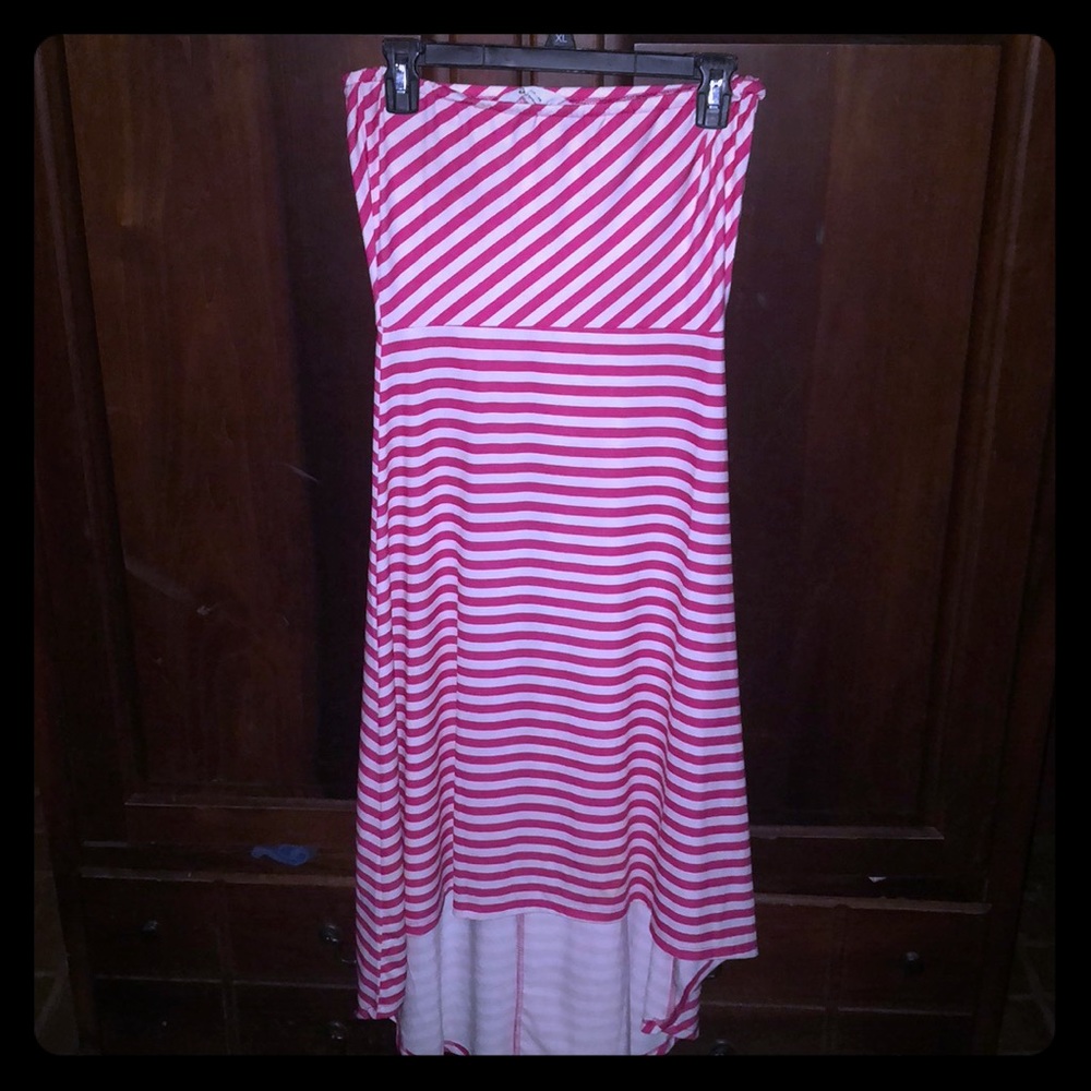 Strapless striped dress
